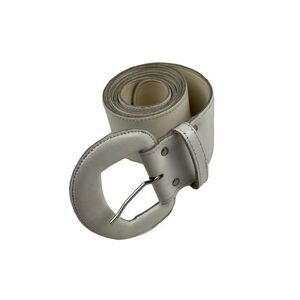 Vintage Ruza USA Made White Leather Belt